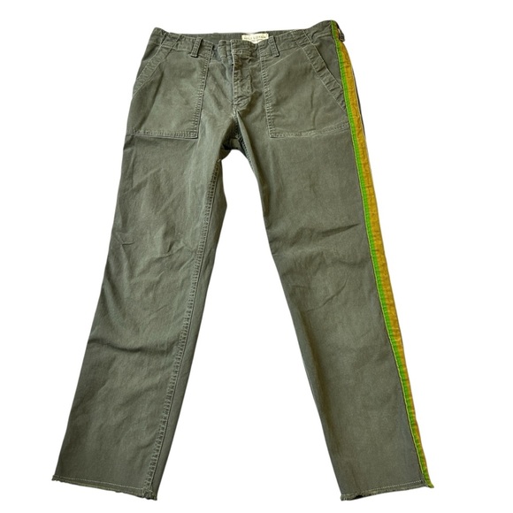 Nili Lotan Olive Trousers‎ with Vibrant Stripes - Picture 1 of 8